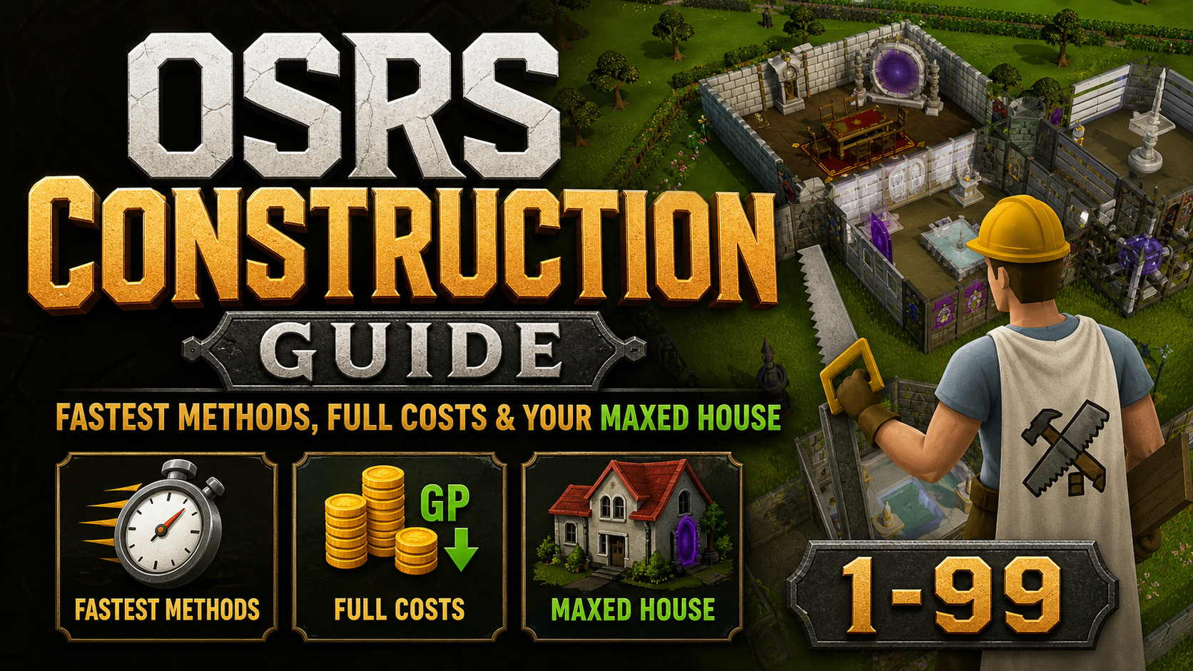 OSRS 1-99 Construction Guide | Fastest Methods, Full Costs & Your Maxed House